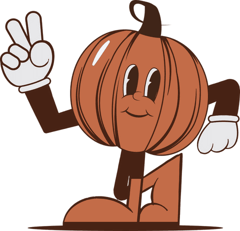 Transparent Pumpkin Cartooon Character Showing Peace Sign - Download Free Stock Videos Pikwizard.com
