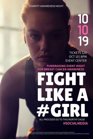 Fundraising event for breast cancer awareness charity night