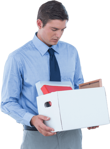 transparent office worker holding box with personal belongings - Download Free Stock Videos Pikwizard.com