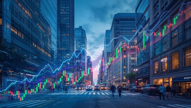 Finance and Technology Merging on Busy City Street