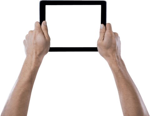 Hands Holding Transparent Tablet with White Background - Download Free Stock Videos Pikwizard.com