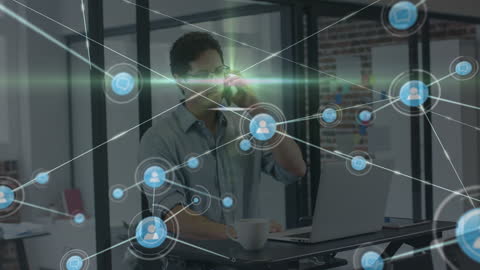 Businessman Discussing Networking Concept in Modern Office