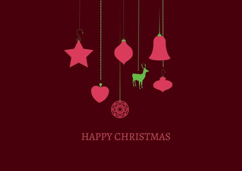 Festive Christmas Ornaments with Seasonal Greeting - Download Free Stock Templates Pikwizard.com