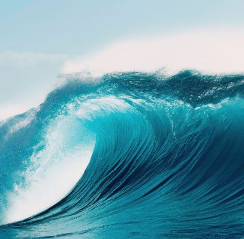 Majestic Ocean Wave Crashing Under Clear Blue Sky - Download Free Stock Images Pikwizard.com
