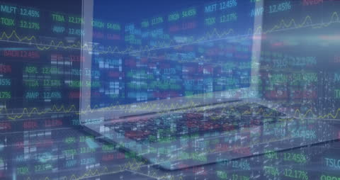 Digital World of Finance Data and Analytics Visualization Background