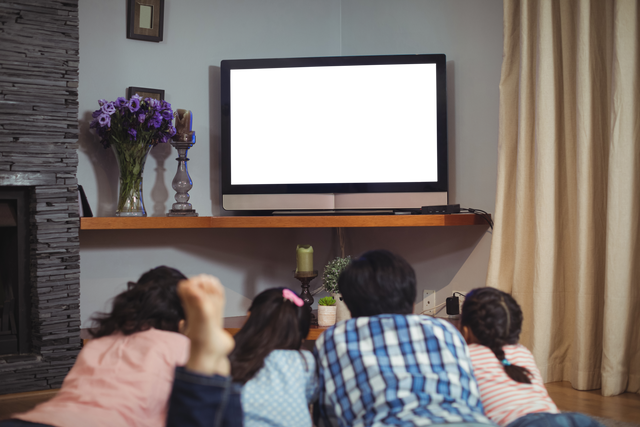 Transparent Rear View of Family Watching Television at Home - Download Free Stock Videos Pikwizard.com