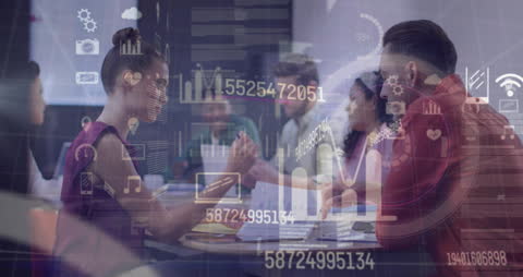 Business Team Analyzing Digital Financial Growth