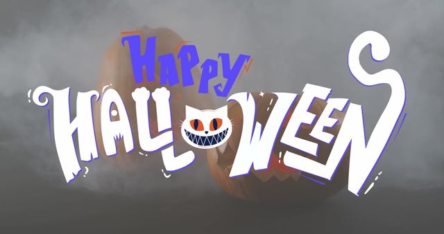 Creative Happy Halloween Banner with Pumpkin and Smoky Background - Download Free Stock Images Pikwizard.com