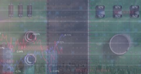 Abstract Financial Data Overlay on Server Room - Download Free Stock Images Pikwizard.com