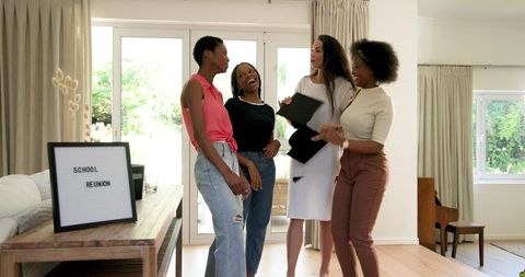 Joyful School Reunion at Home Among Friends