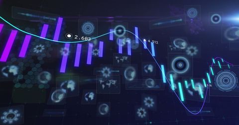 Abstract Digital Data Analysis with Graphs and Sensors - Download Free Stock Images Pikwizard.com