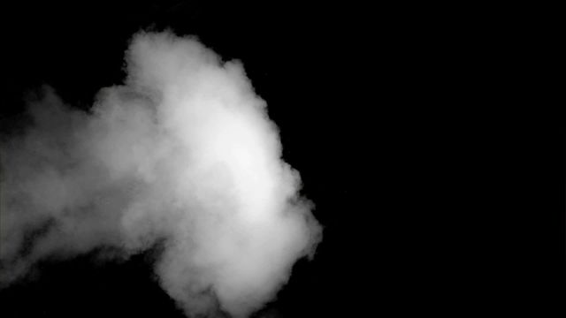 White smoke billowing prominently against a rich black background. Great for use in environmental campaigns, graphic design projects needing dramatic and vivid contrast, or as background elements in videos or presentations on topics related to pollution, weather phenomena, or abstract art. The strong imaging conveys themes of mystery and atmosphere, ideal for web design, sci-fi backdrops, or air quality infographics.