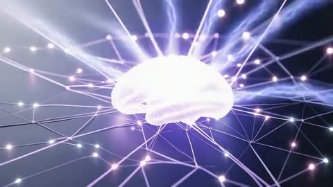 AI Brain Standing at Digital Network Crossroads