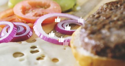 Delicious Homemade Burger Ingredients on Rustic Board