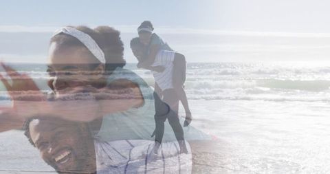 Happy Couple Enjoying Beach Setting and Quality Time