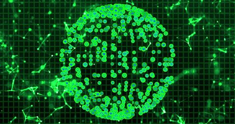 Green Digital Globe with Binary Code on Tech Grid Background - Download Free Stock Images Pikwizard.com
