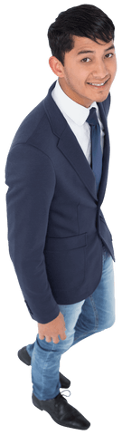 Smiling Businessman Wearing Suit Isolated on Transparent Background