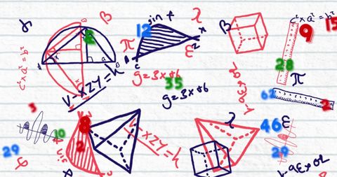 Abstract Math Doodles and Formulas on White Background - Download Free Stock Images Pikwizard.com