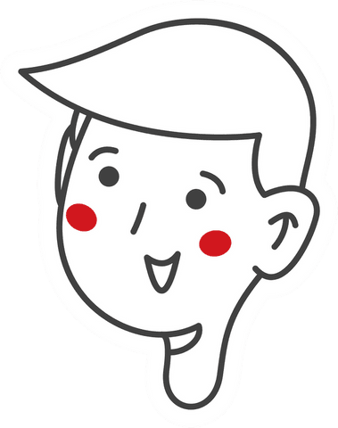 Minimalist line art face with side-swept hair on transparent background