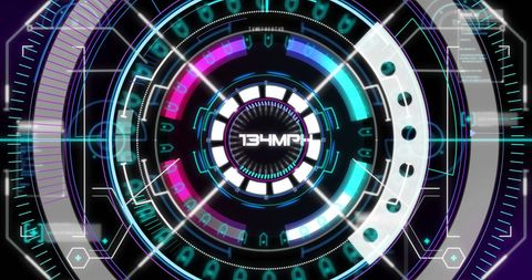Futuristic Digital Interface with Circular Data Visualizing Technology - Download Free Stock Images Pikwizard.com