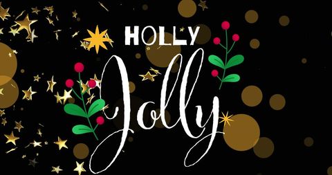 Festive 'Holly Jolly' Greeting with Starry Decor
