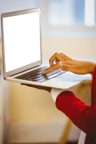 Transparent Screen Laptop in Woman's Hands at Work - Download Free Stock Videos Pikwizard.com