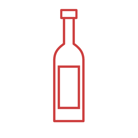 Minimalist red wine bottle transparent background illustrating drinks concept