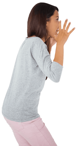 excited woman screaming silhouette on transparent background - Download Free Stock Videos Pikwizard.com