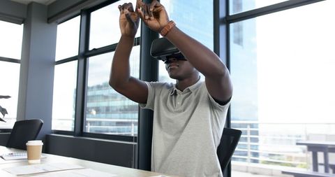 African American Professional Exploring VR in Modern Office - Download Free Stock Images Pikwizard.com