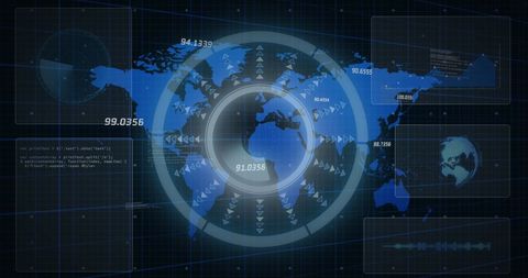 Digital Data Processing Overlay with World Map and Global Connections - Download Free Stock Images Pikwizard.com