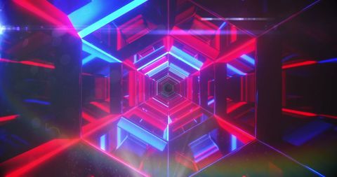 Colorful Abstract Geometric Snowflake Design