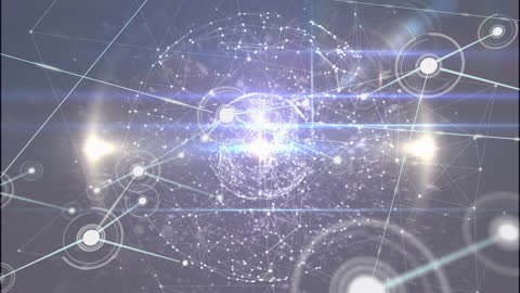 Digital Network Connecting Globe with Futuristic HUD Elements