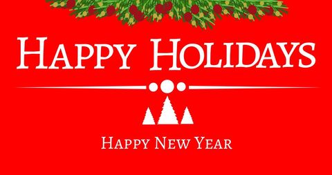 Festive Holiday and New Year Greetings on Vibrant Red Background - Download Free Stock Images Pikwizard.com