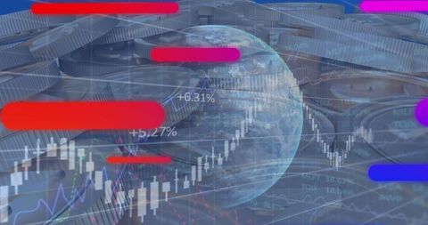 Global finance technology, digital economic visualization