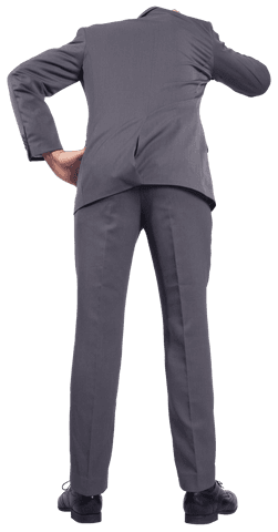 Back View Caucasian Businessman Leaning Transparent Background - Download Free Stock Videos Pikwizard.com