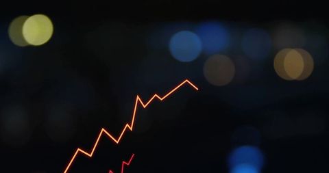 Rising Line Graph on Blurred Futuristic Background