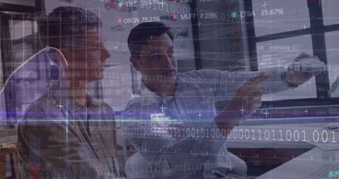 students analyzing data and modern binary coding - Download Free Stock Images Pikwizard.com