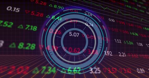 Digital Interface Overlay on Stock Market Data - Download Free Stock Images Pikwizard.com