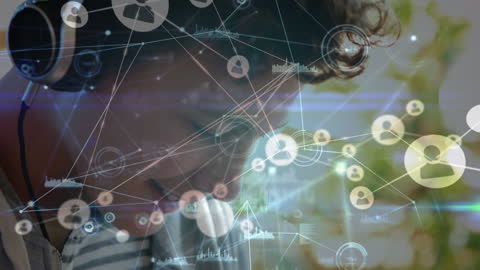 Digital Network Connections Around Profile of Female Scientist