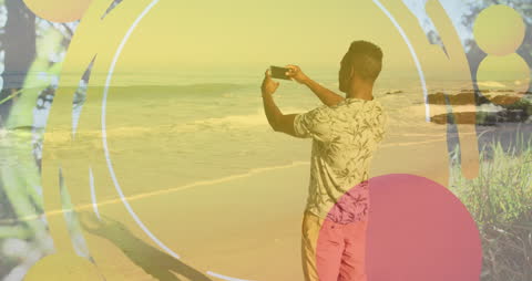 Digital Art of Man Capturing Ocean View by Beach