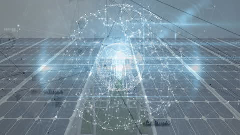 Digital Networking Concept with Energy Technology Background