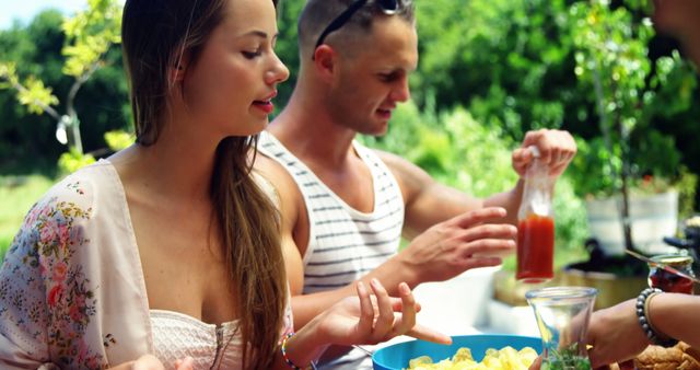 Friends Cookout in Summer Garden Sharing Snacks and Beverages - Download Free Stock Images Pikwizard.com