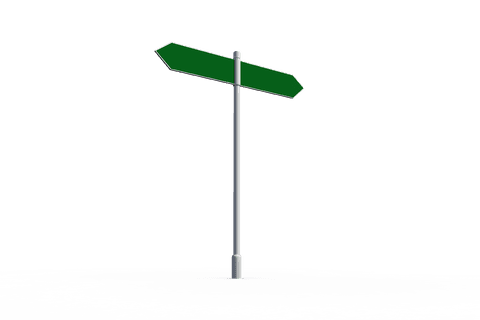 transparent signpost illustration with empty green directional sign - Download Free Stock Videos Pikwizard.com