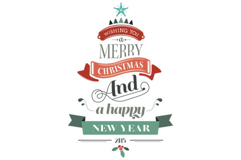 Transparent Merry Christmas and Happy New Year Greeting Illustration