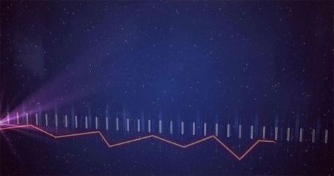 Futuristic Data Visualization with Graph Overlay and Star Particles