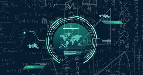 Digital Interface for Global Data Visualization on Complex Equations - Download Free Stock Images Pikwizard.com