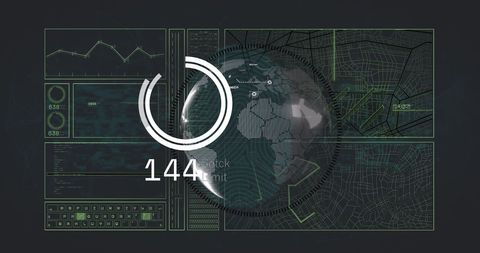 Digital Data Interface with Glowing Globe and Analysis Graphs - Download Free Stock Images Pikwizard.com
