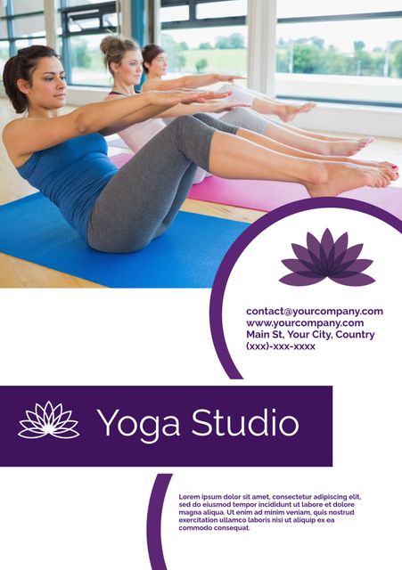 Yoga Studio Template for Promoting Serenity and Wellness - Download Free Stock Templates Pikwizard.com