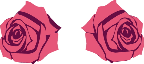 Transparent pink roses flat vector illustration for modern romance designs