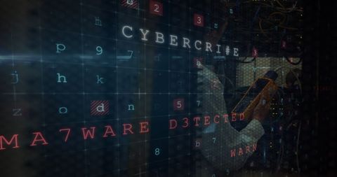 Cybercrime detection concept with overlay text